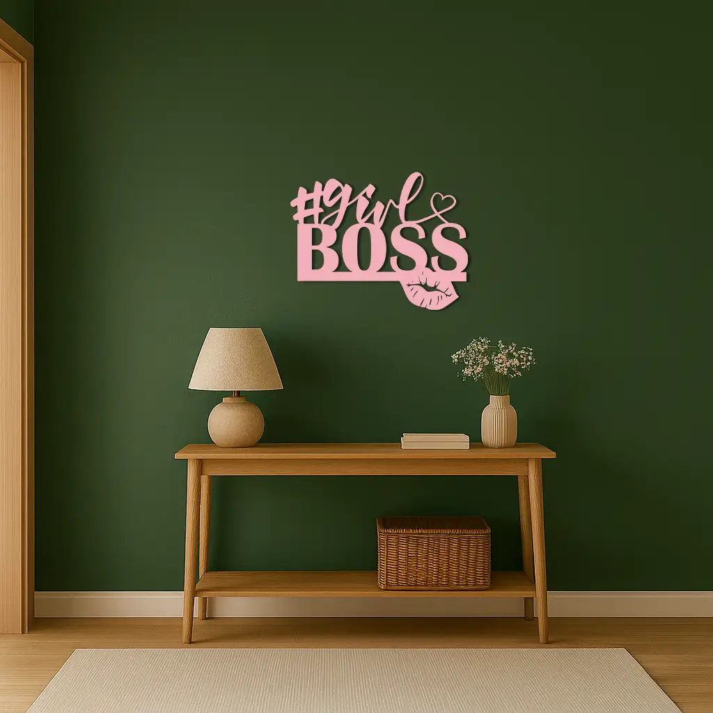 Girl Boss Metal Wall Art – Feminine Power & Modern Decor - KAFGP119 by Enova Art