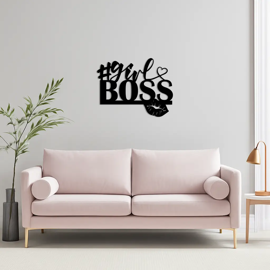 Girl Boss Metal Wall Art – Feminine Power & Modern Decor - KAFGP119 by Enova Art