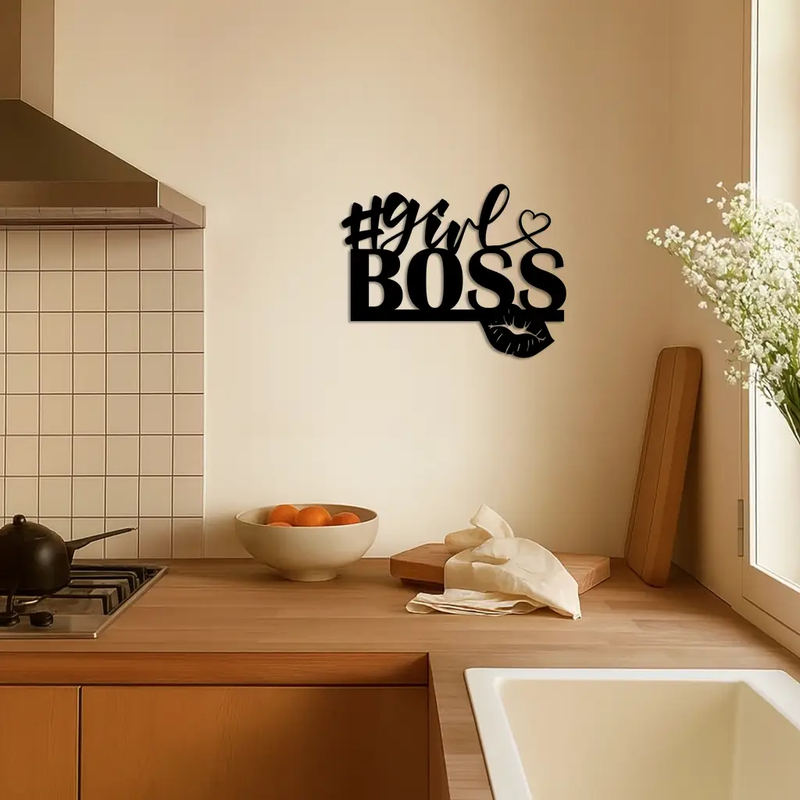 Girl Boss Metal Wall Art – Feminine Power & Modern Decor - KAFGP119 by Enova Art