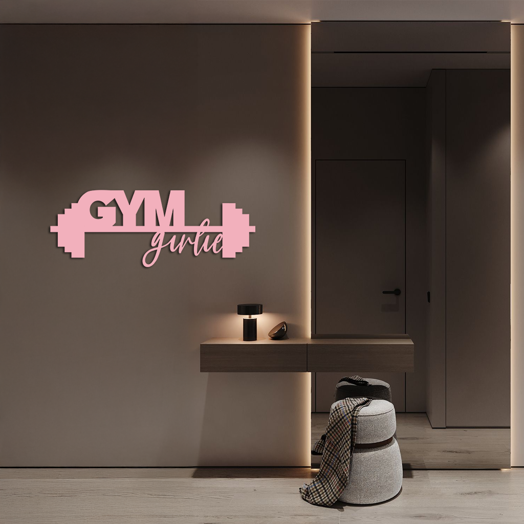 Gym Girlie Metal Wall Art – Fitness Motivational Home & Gym Decor - KAFGP121 by Enova Art
