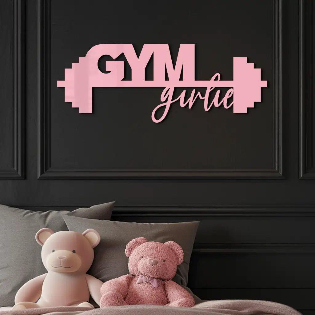 Gym Girlie Metal Wall Art – Fitness Motivational Home & Gym Decor - KAFGP121 by Enova Art