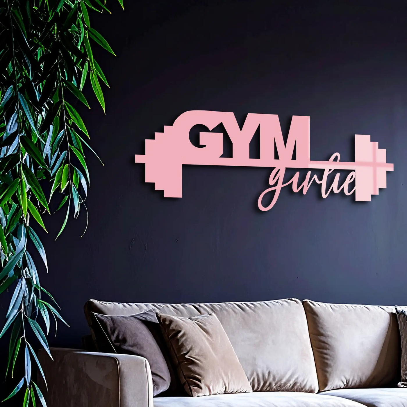 Gym Girlie Metal Wall Art – Fitness Motivational Home & Gym Decor - KAFGP121 by Enova Art