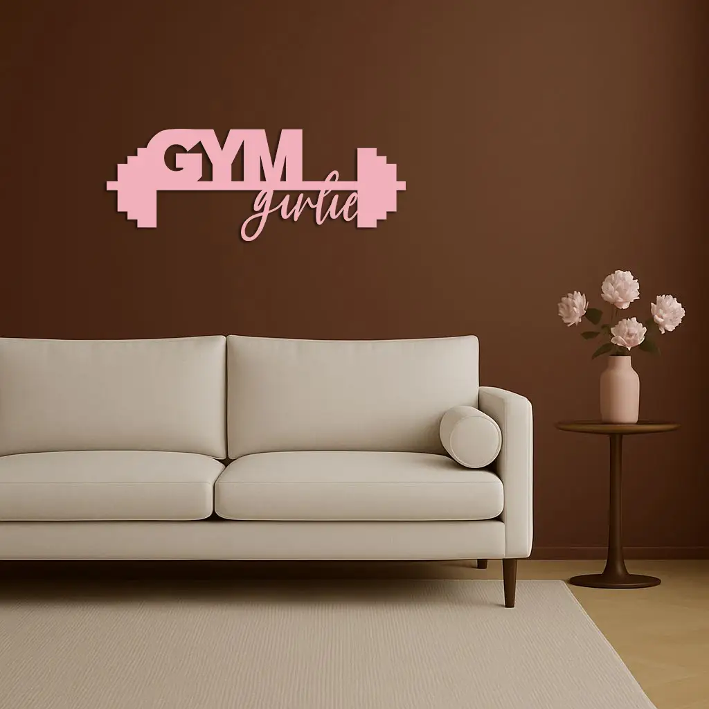 Gym Girlie Metal Wall Art – Fitness Motivational Home & Gym Decor - KAFGP121 by Enova Art