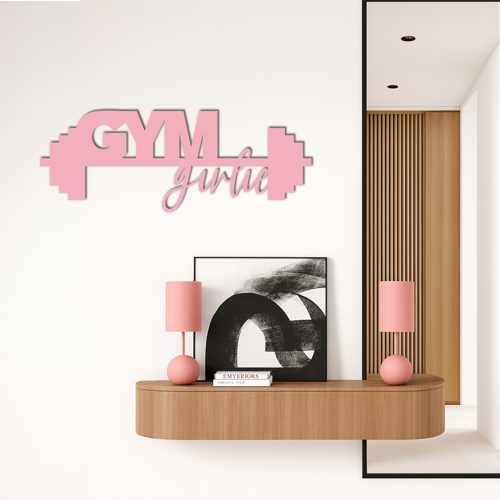 Gym Girlie Metal Wall Art – Fitness Motivational Home & Gym Decor - KAFGP121 by Enova Art