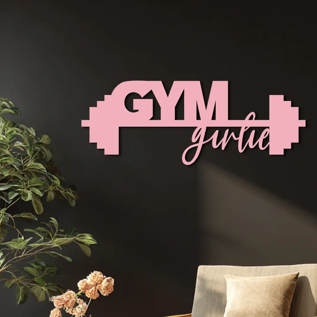 Gym Girlie Metal Wall Art – Fitness Motivational Home & Gym Decor - KAFGP121 by Enova Art