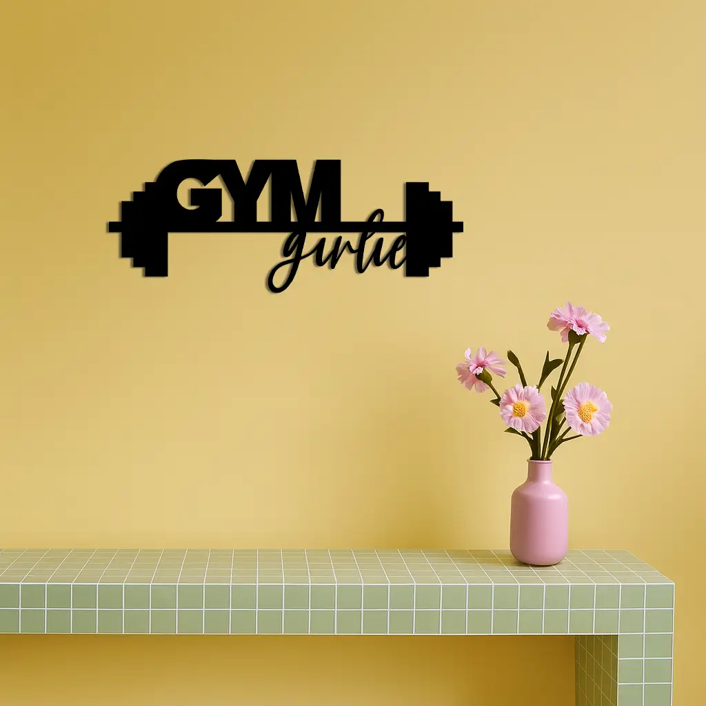 Gym Girlie Metal Wall Art – Fitness Motivational Home & Gym Decor - KAFGP121 by Enova Art