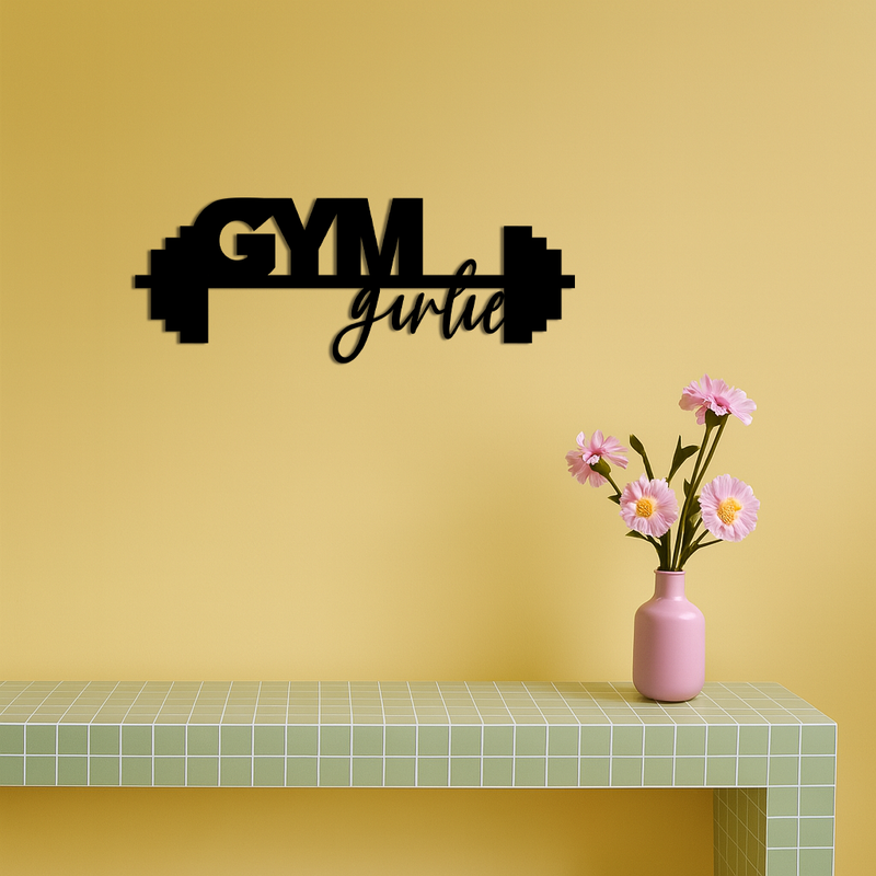 Gym Girlie Metal Wall Art – Fitness Motivational Home & Gym Decor - KAFGP121 by Enova Art