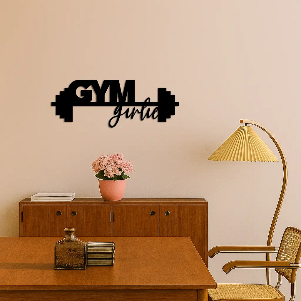 Gym Girlie Metal Wall Art – Fitness Motivational Home & Gym Decor - KAFGP121 by Enova Art