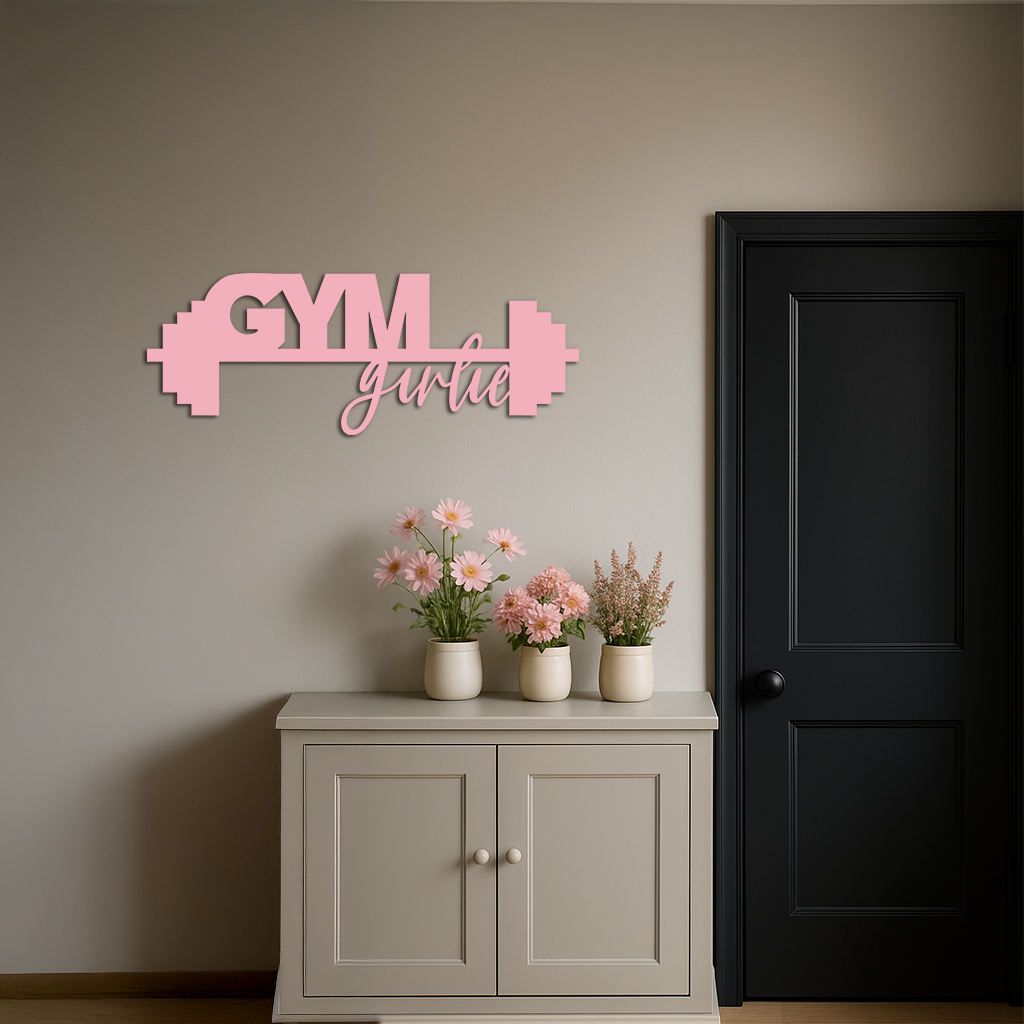 Gym Girlie Metal Wall Art – Fitness Motivational Home & Gym Decor - KAFGP121 by Enova Art