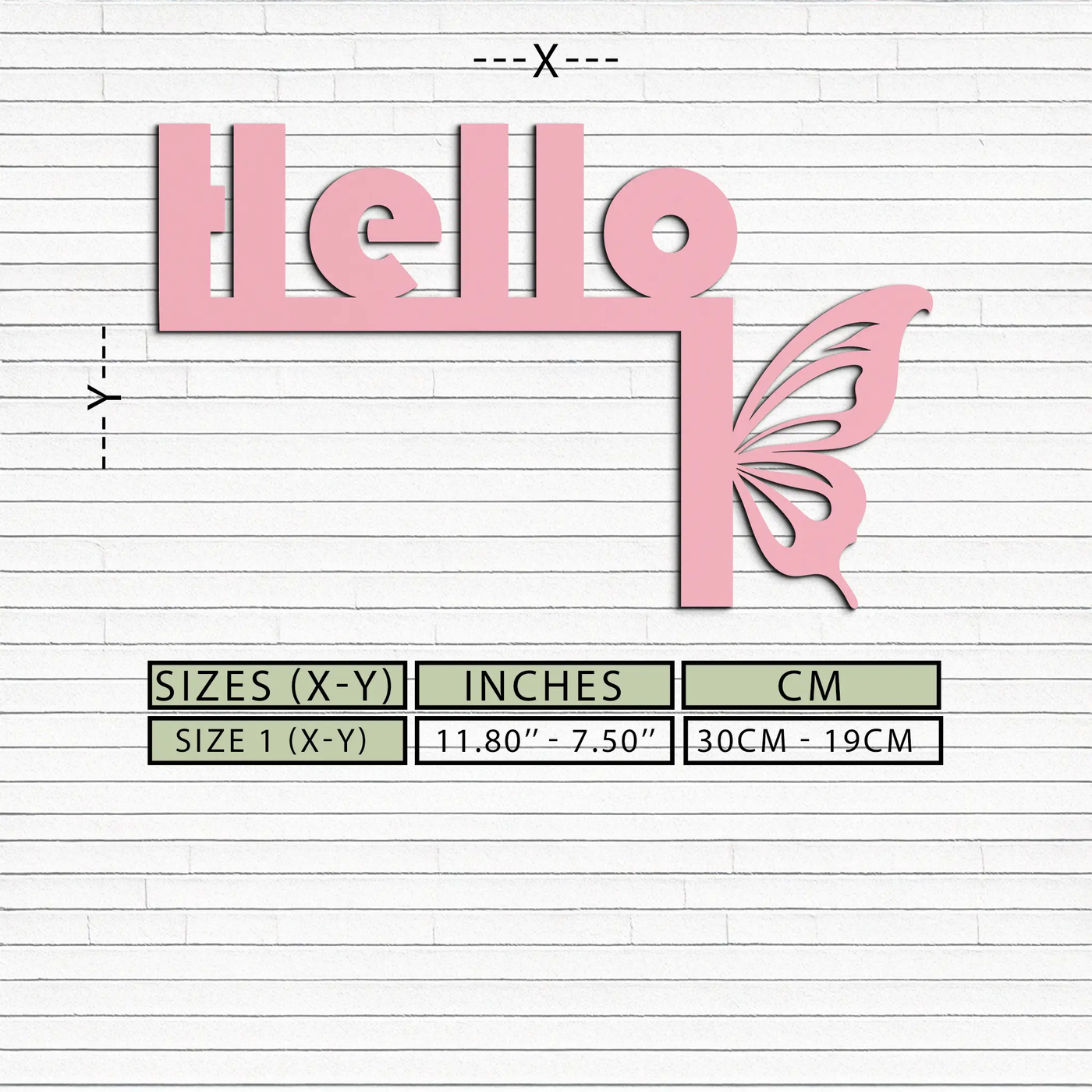 Hello Butterfly Metal Wall Art – Door Corner Decorative Sign - KAFGP122 by Enova Art