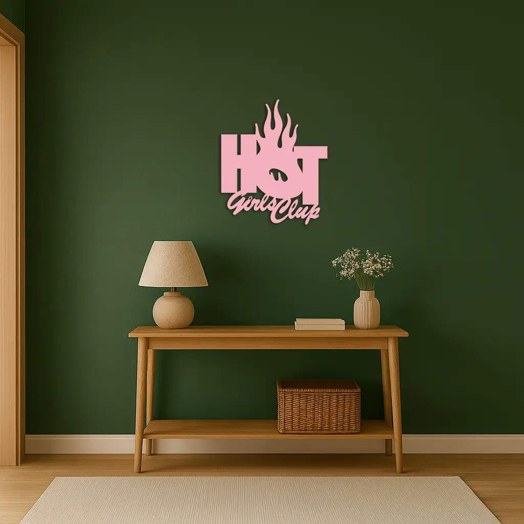 Hot Girls Club Metal Wall Art – Feminine Neon Style Home Decor - KAFGP123 by Enova Art