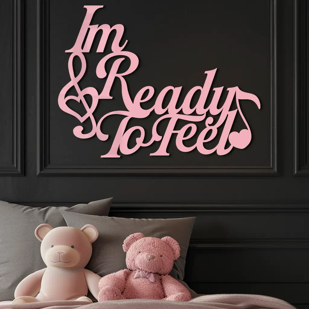 I'm Ready to Feel Quote Metal Wall Art – Musical Heart & Note Design - KAFGP126 by Enova Art