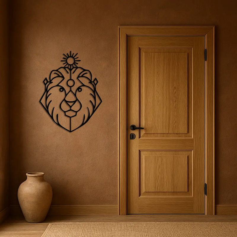 Leo Zodiac Metal Wall Art – Geometric Lion Horoscope Decor - KAFGP144 by Enova Art