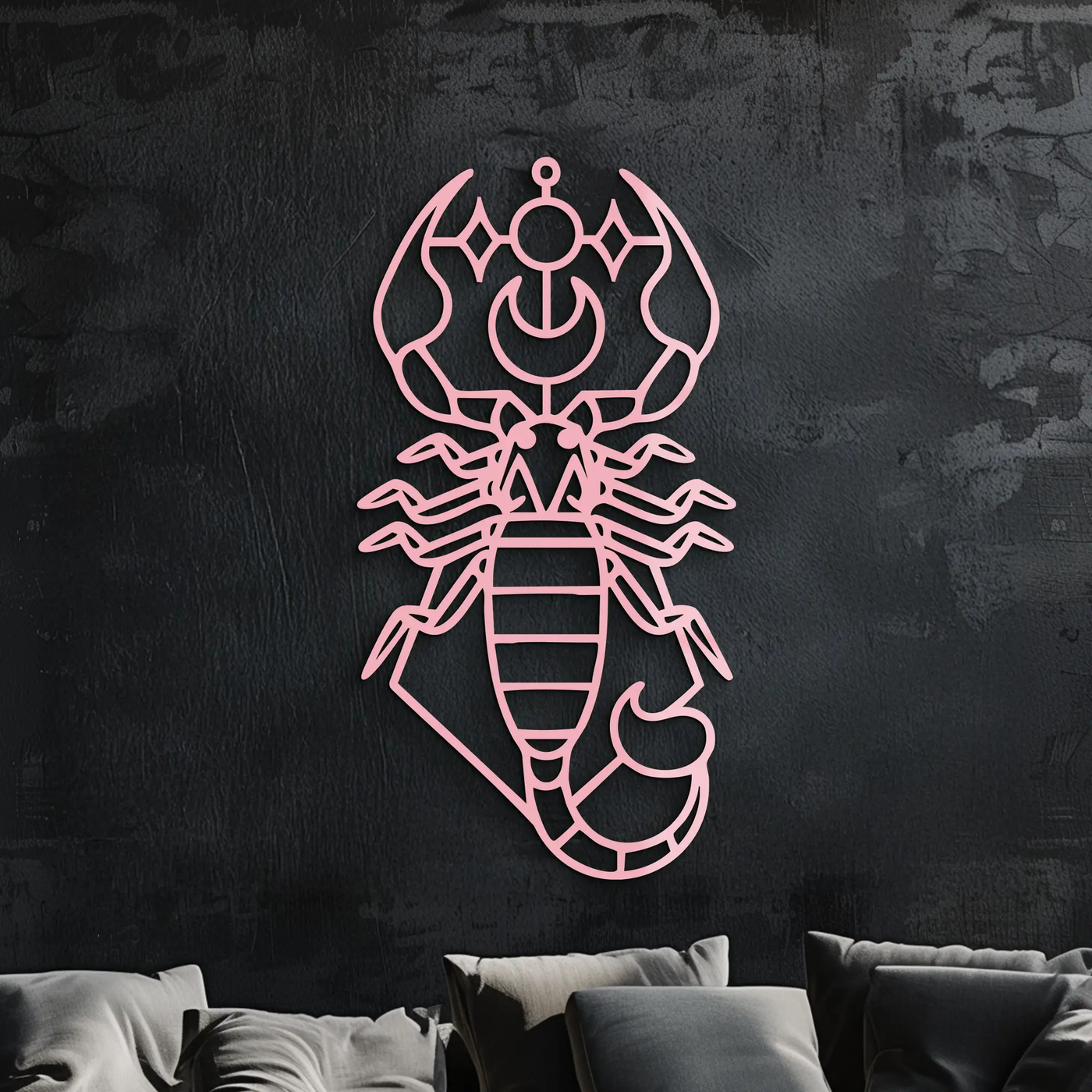 Scorpio Zodiac Metal Wall Art – Geometric Astrology Home Decor - KAFGP145 by Enova Art