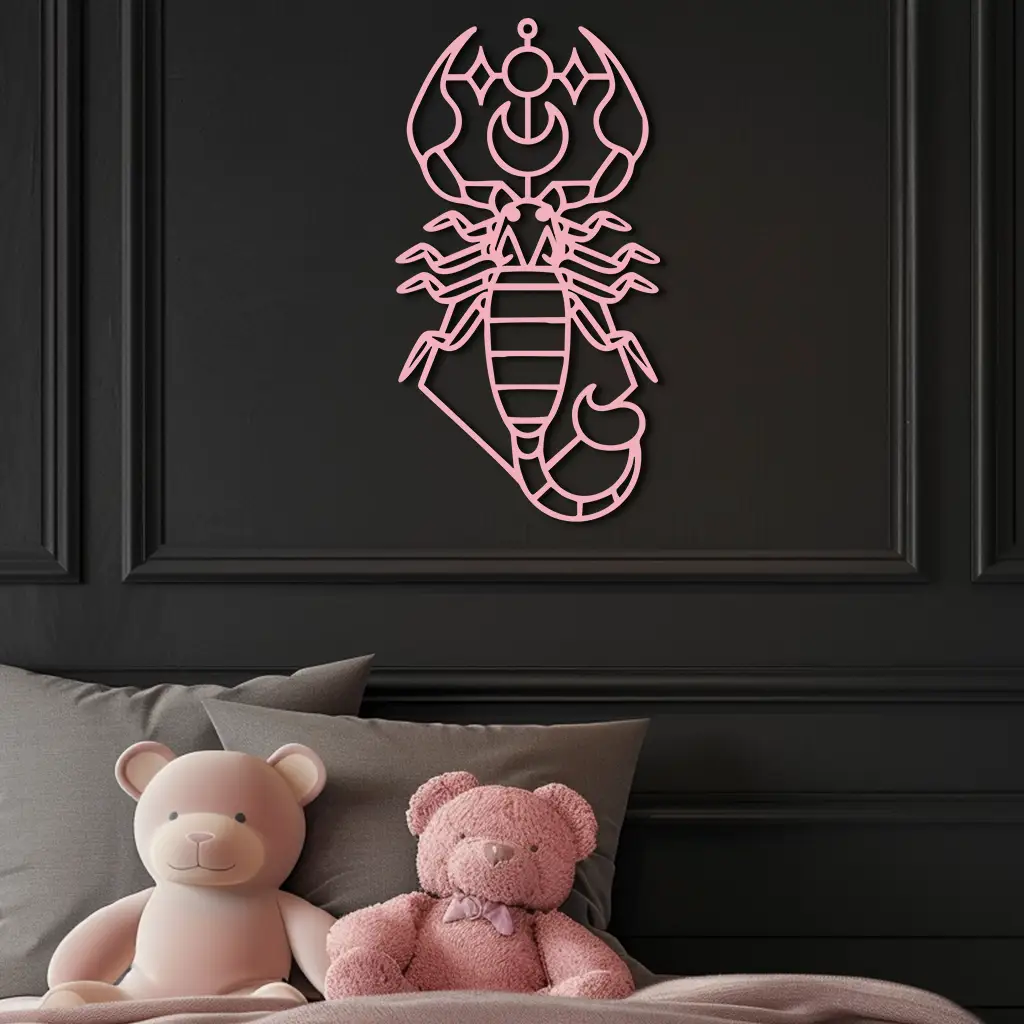 Scorpio Zodiac Metal Wall Art – Geometric Astrology Home Decor - KAFGP145 by Enova Art