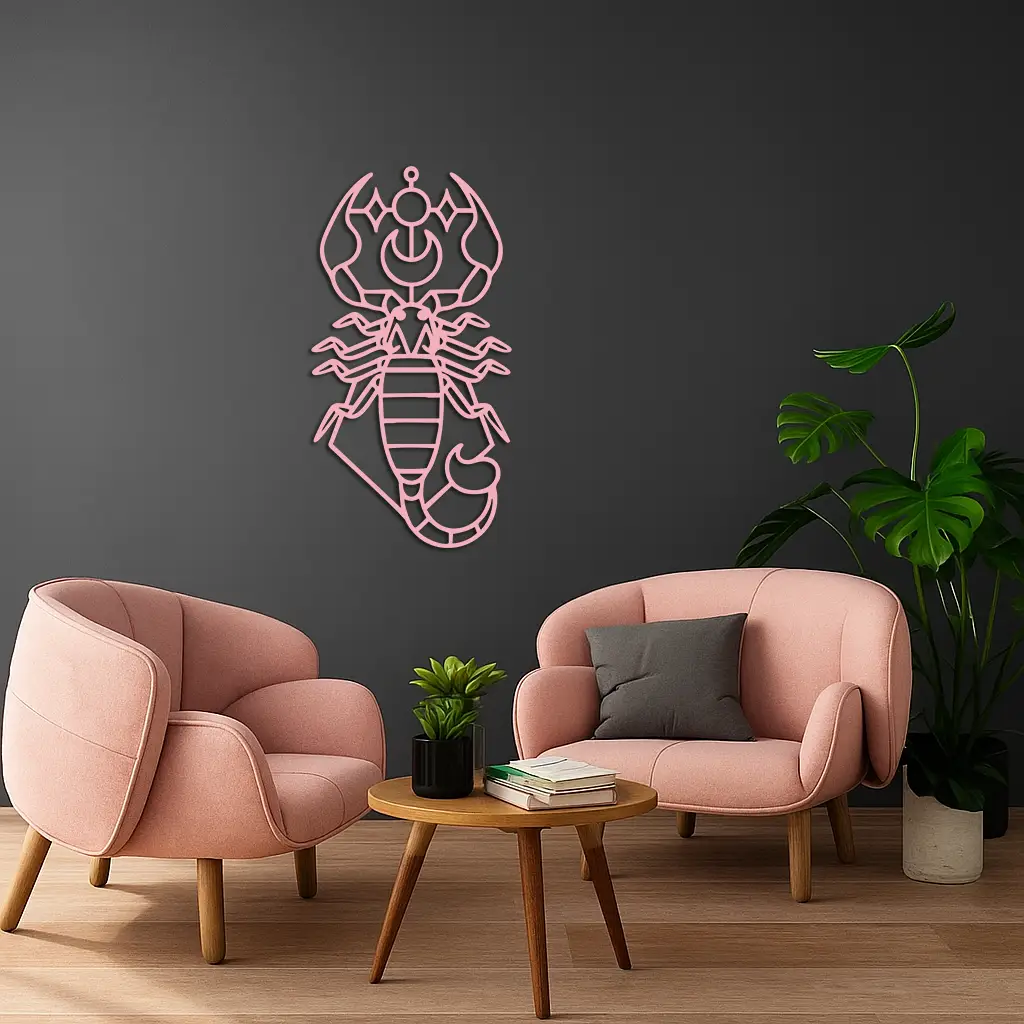 Scorpio Zodiac Metal Wall Art – Geometric Astrology Home Decor - KAFGP145 by Enova Art