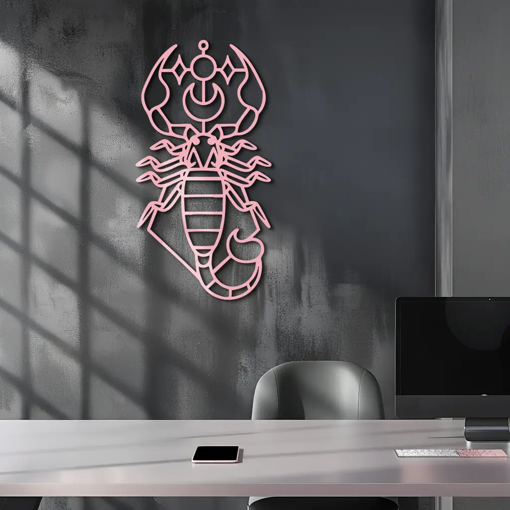 Scorpio Zodiac Metal Wall Art – Geometric Astrology Home Decor - KAFGP145 by Enova Art