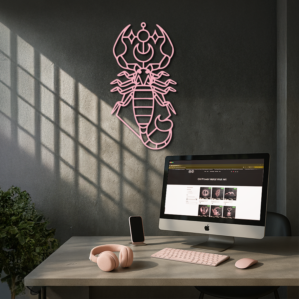 Scorpio Zodiac Metal Wall Art – Geometric Astrology Home Decor - KAFGP145 by Enova Art
