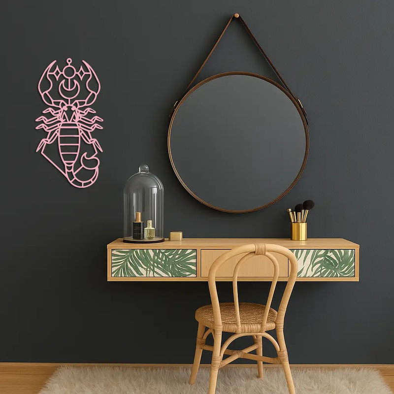 Scorpio Zodiac Metal Wall Art – Geometric Astrology Home Decor - KAFGP145 by Enova Art