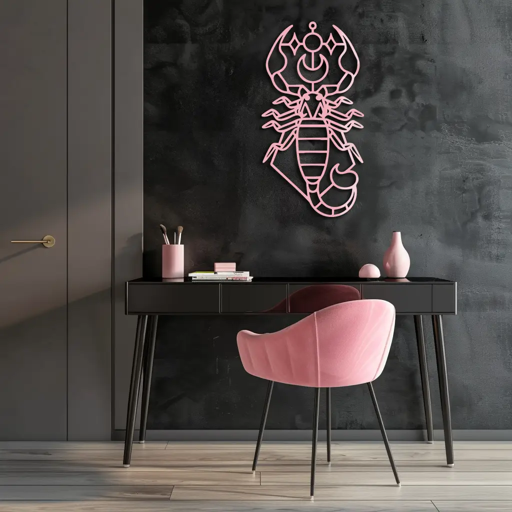 Scorpio Zodiac Metal Wall Art – Geometric Astrology Home Decor - KAFGP145 by Enova Art
