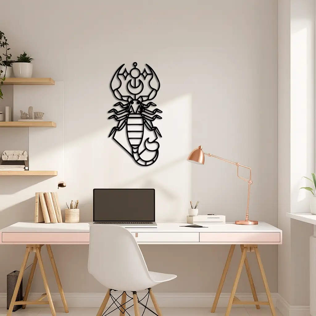 Scorpio Zodiac Metal Wall Art – Geometric Astrology Home Decor - KAFGP145 by Enova Art
