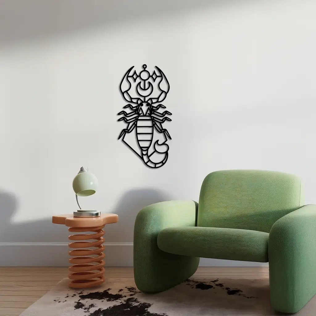 Scorpio Zodiac Metal Wall Art – Geometric Astrology Home Decor - KAFGP145 by Enova Art