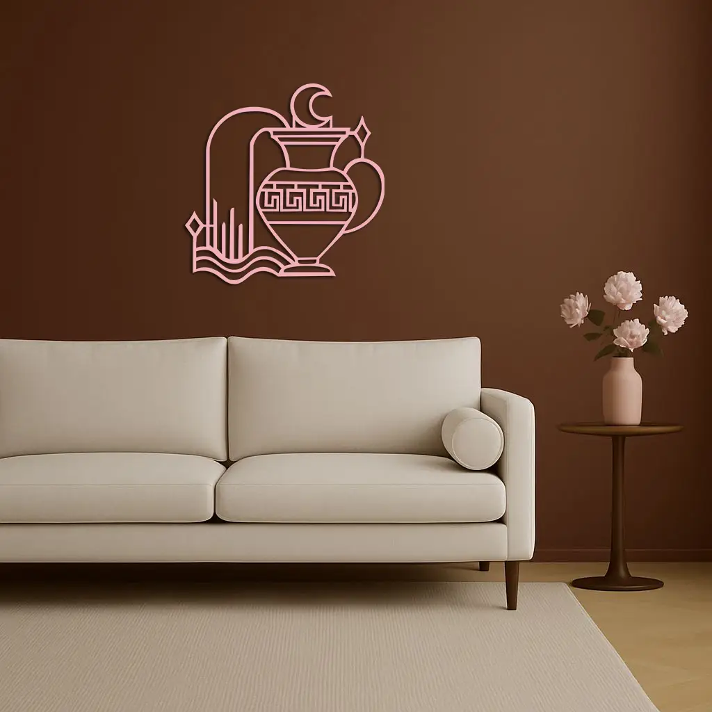 Aquarius Zodiac Metal Wall Art – Geometric Water Bearer Astrology Decor - KAFGP151 by Enova Art