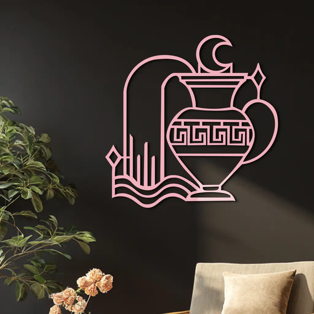 Aquarius Zodiac Metal Wall Art – Geometric Water Bearer Astrology Decor - KAFGP151 by Enova Art
