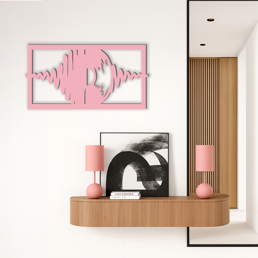 Pink Vinyl Record Soundwave Metal Wall Art – Music Inspired Modern Decor - KAFGP157 by Enova Art