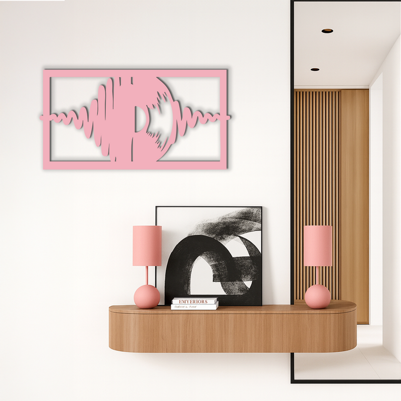 Pink Vinyl Record Soundwave Metal Wall Art – Music Inspired Modern Decor - KAFGP157 by Enova Art