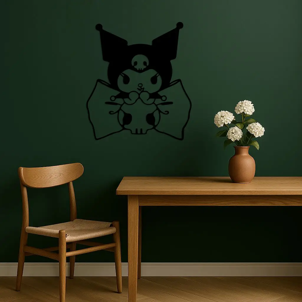 Kuromi Character Silhouette – Pink Metal Wall Art - KAFGP168 by Enova Art