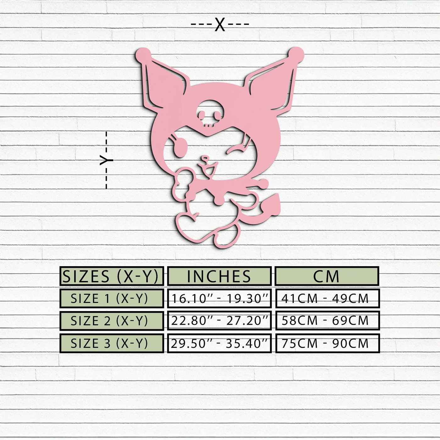 Cute Kuromi Winking Silhouette – Pink Metal Wall Art for Modern Décor - KAFGP172 by Enova Art