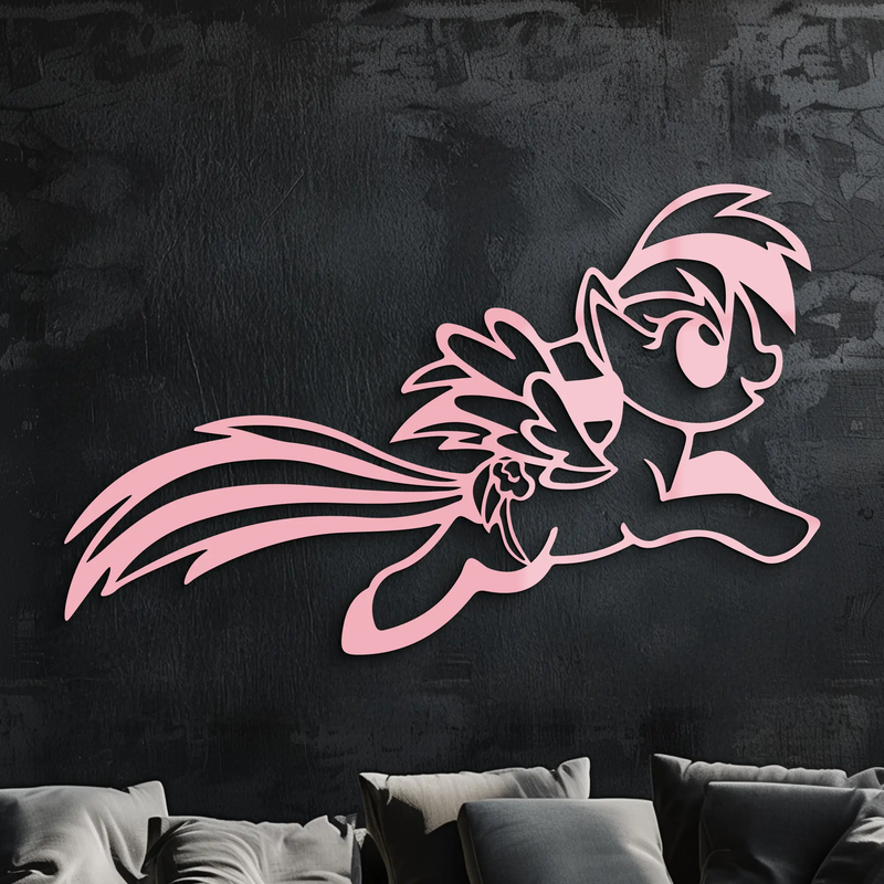 My Little Pony Flying Silhouette – Pink Metal Wall Art - KAFGP174 by Enova Art