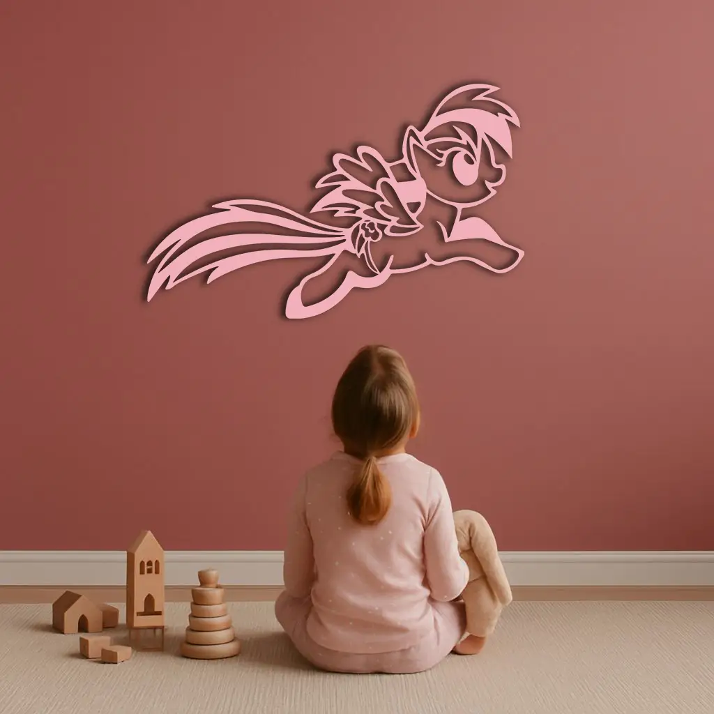 My Little Pony Flying Silhouette – Pink Metal Wall Art - KAFGP174 by Enova Art