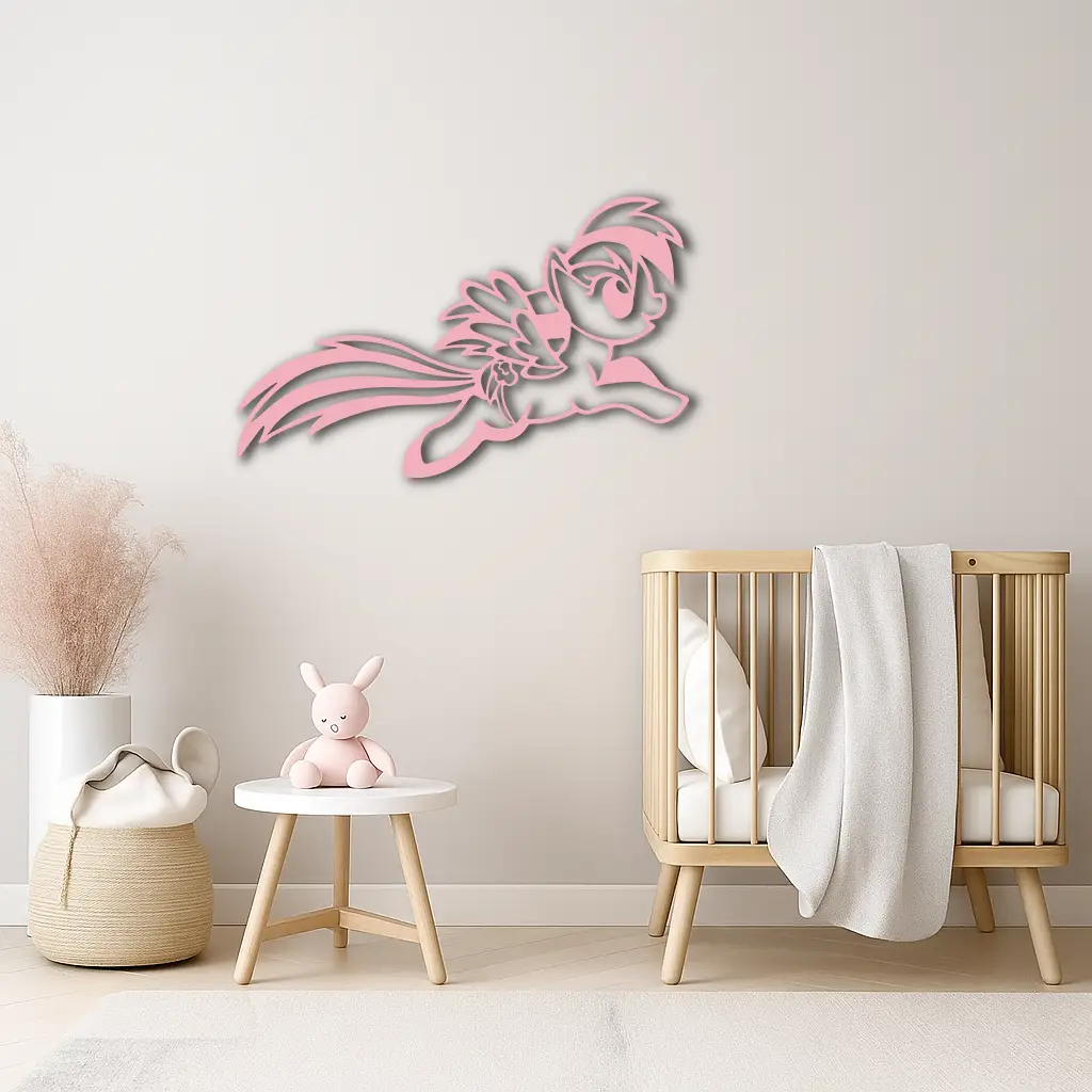My Little Pony Flying Silhouette – Pink Metal Wall Art - KAFGP174 by Enova Art
