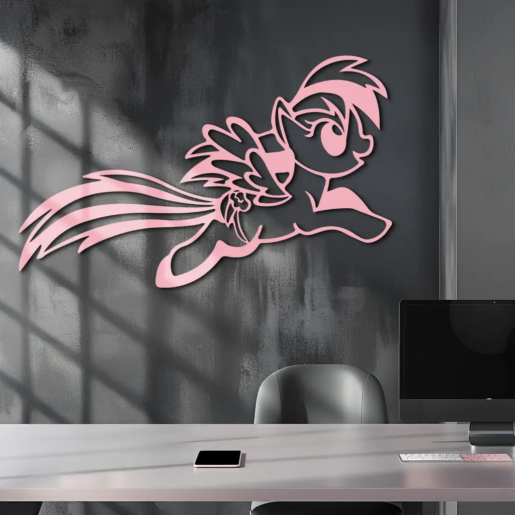 My Little Pony Flying Silhouette – Pink Metal Wall Art - KAFGP174 by Enova Art