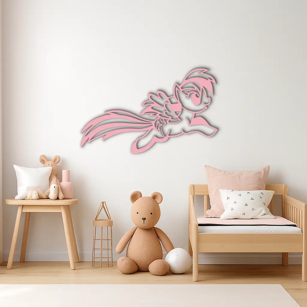 My Little Pony Flying Silhouette – Pink Metal Wall Art - KAFGP174 by Enova Art