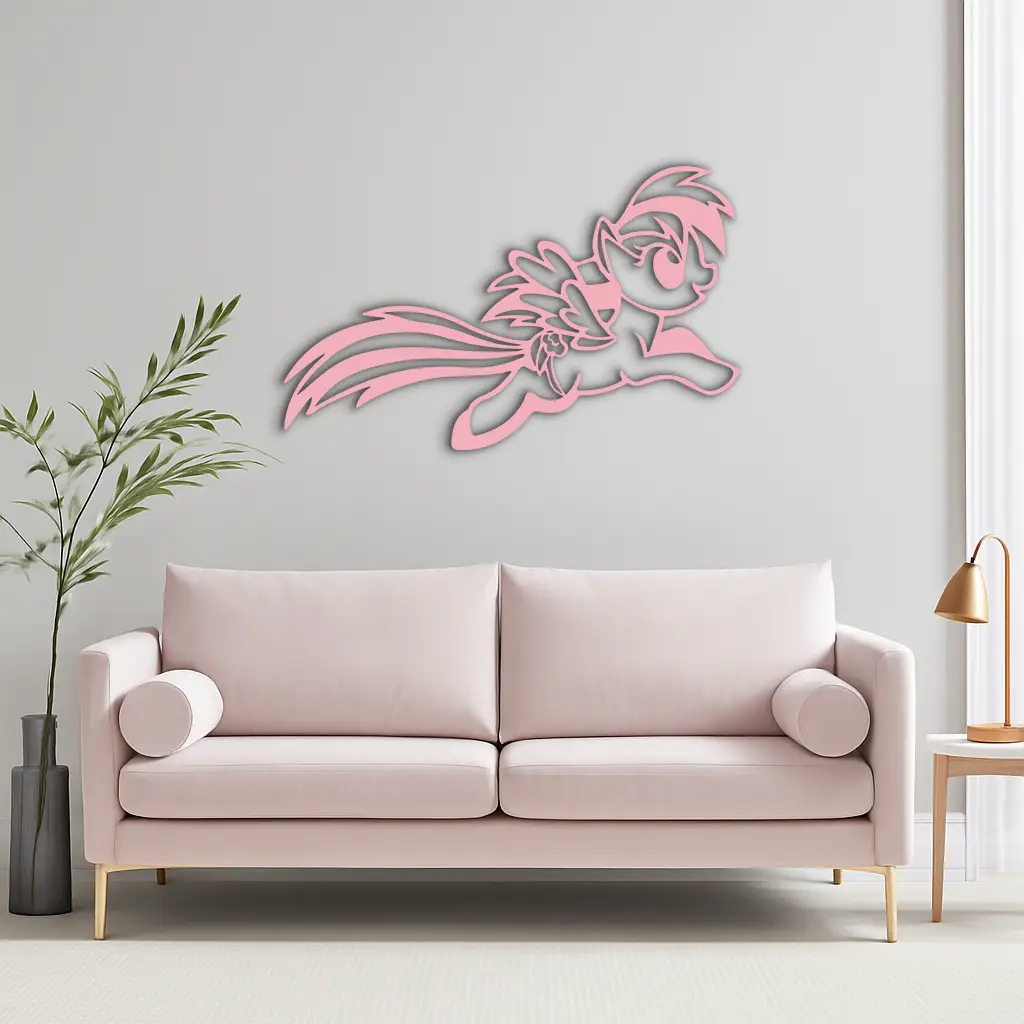 My Little Pony Flying Silhouette – Pink Metal Wall Art - KAFGP174 by Enova Art