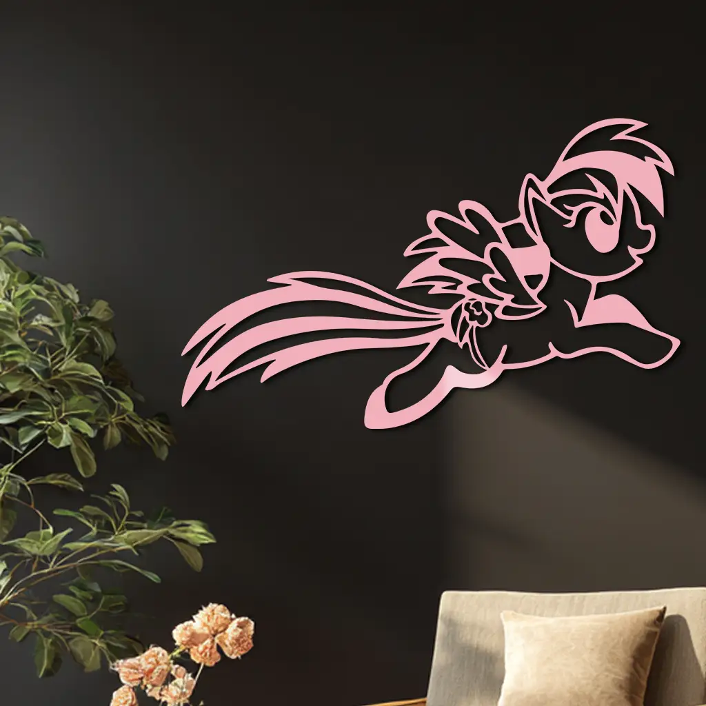 My Little Pony Flying Silhouette – Pink Metal Wall Art - KAFGP174 by Enova Art
