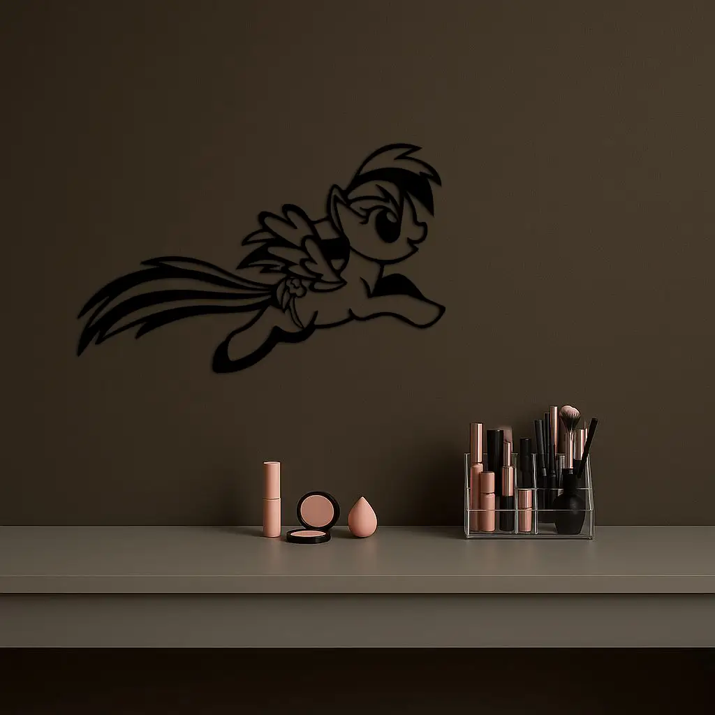 My Little Pony Flying Silhouette – Pink Metal Wall Art - KAFGP174 by Enova Art