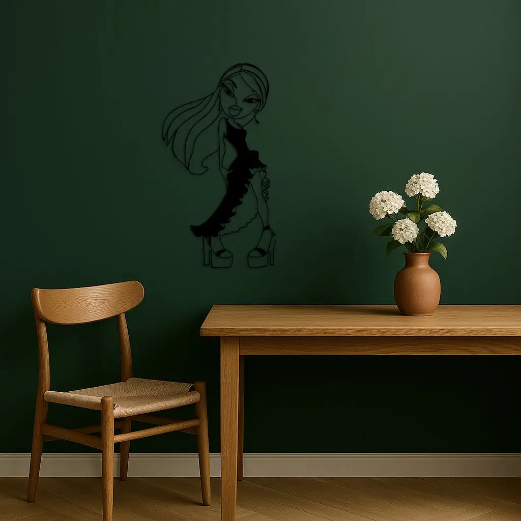 Bratz Doll Silhouette Modern Wall Art – Pink Metal Wall Décor - KAFGP180 by Enova Art