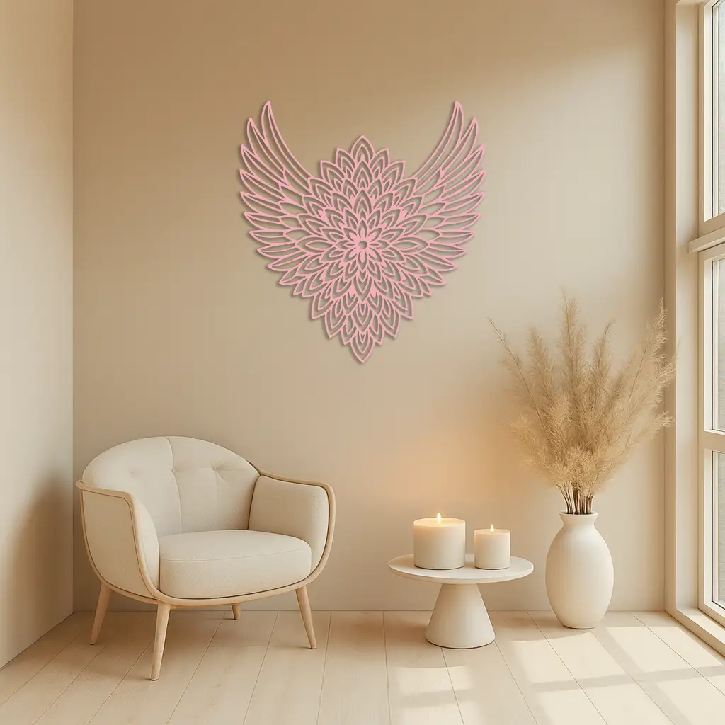 Winged Mandala Metal Wall Art – Sacred Geometry Design - KAFGP057 by Enova Art