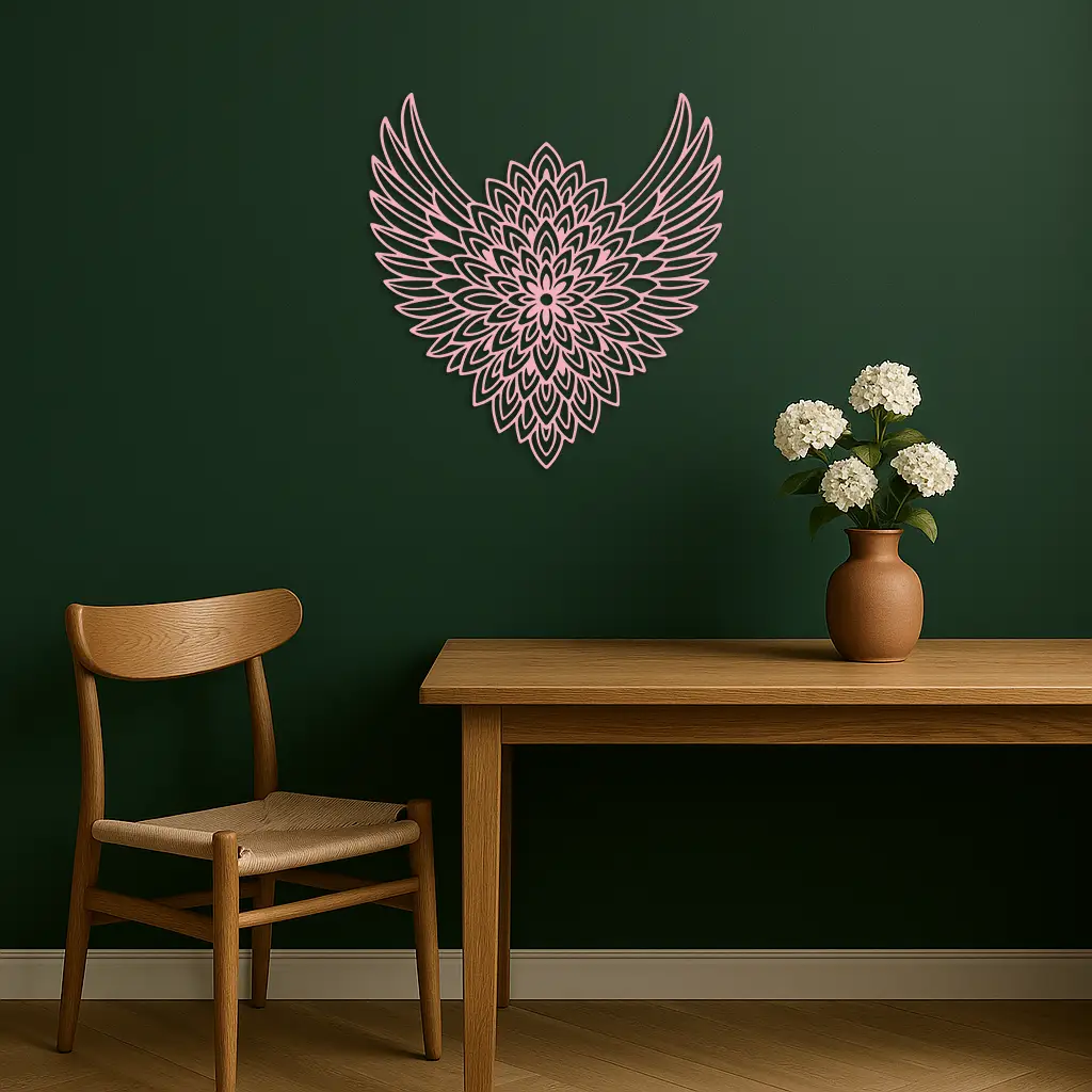 Winged Mandala Metal Wall Art – Sacred Geometry Design - KAFGP057 by Enova Art