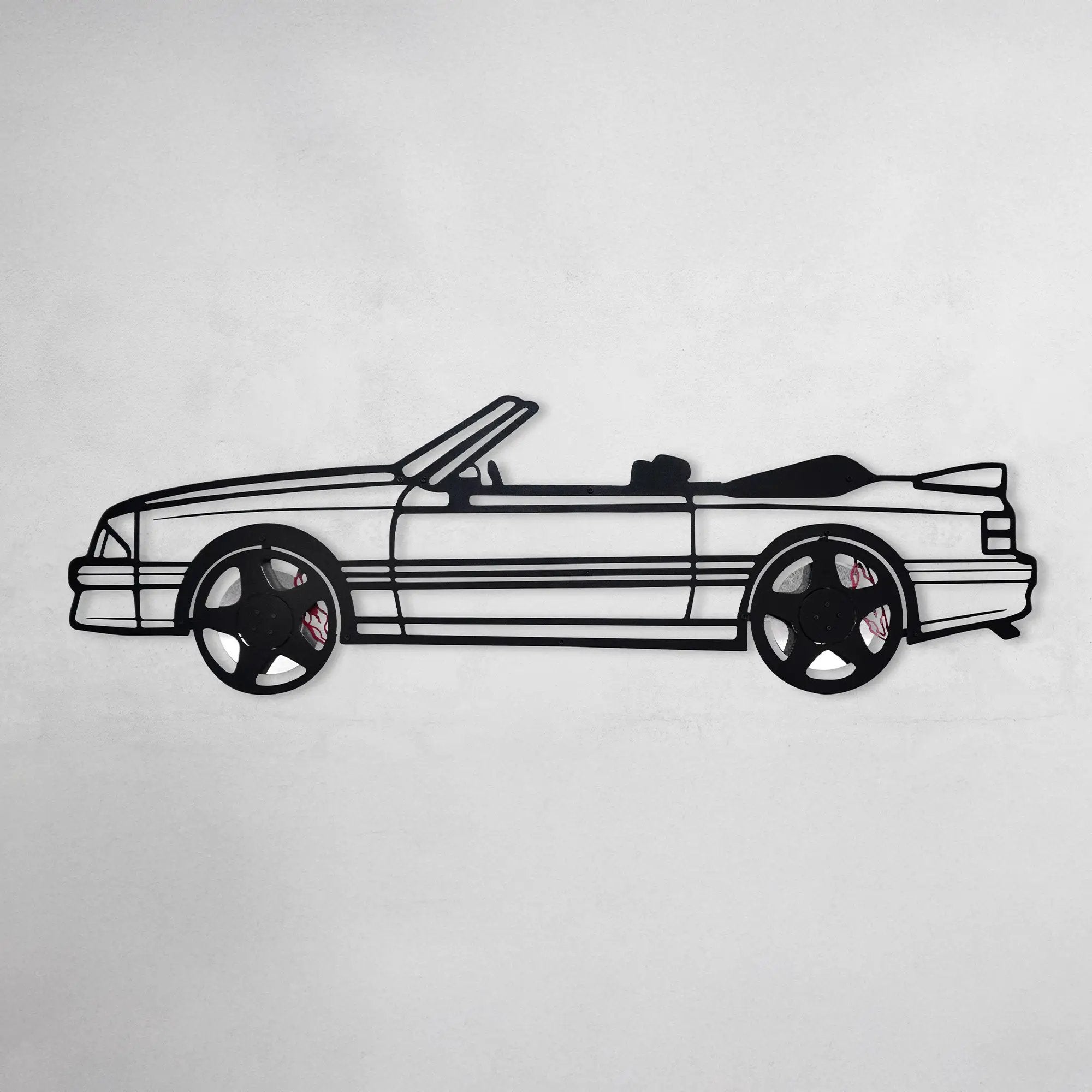 1993 Mustang GT Convertible Wall Art – Steel & Spinning Wheels-KAFMEKA002 by Enova Art