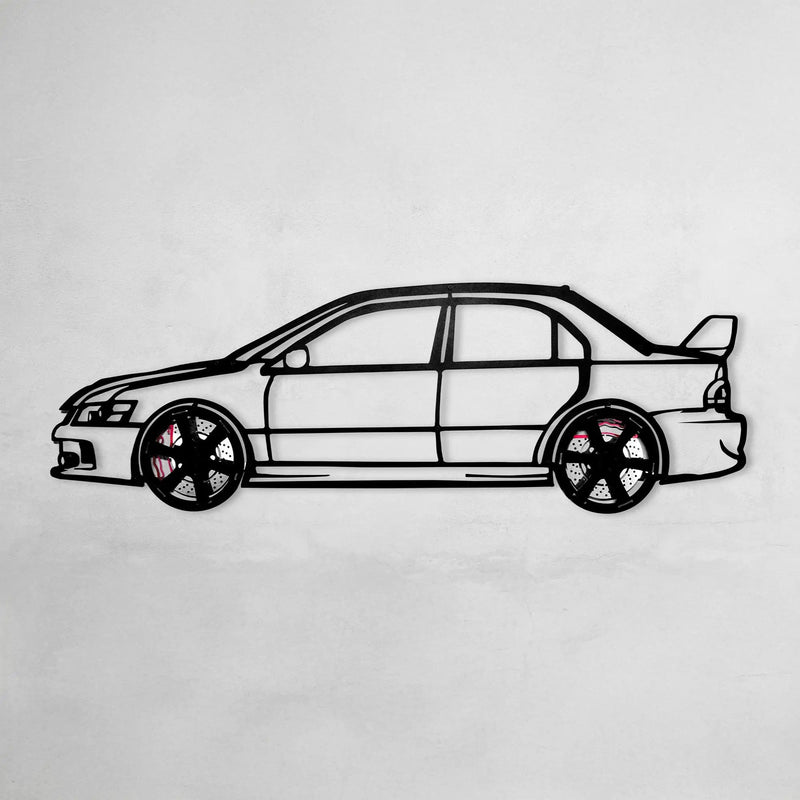 2006 Lancer Evo Metal Wall Art – JDM Steel with Spinning Wheels-KAFMEKA003 by Enova Art