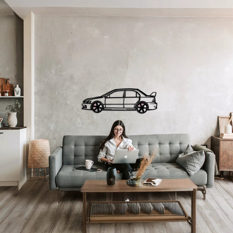 2006 Lancer Evo Metal Wall Art – JDM Steel with Spinning Wheels-KAFMEKA003 by Enova Art