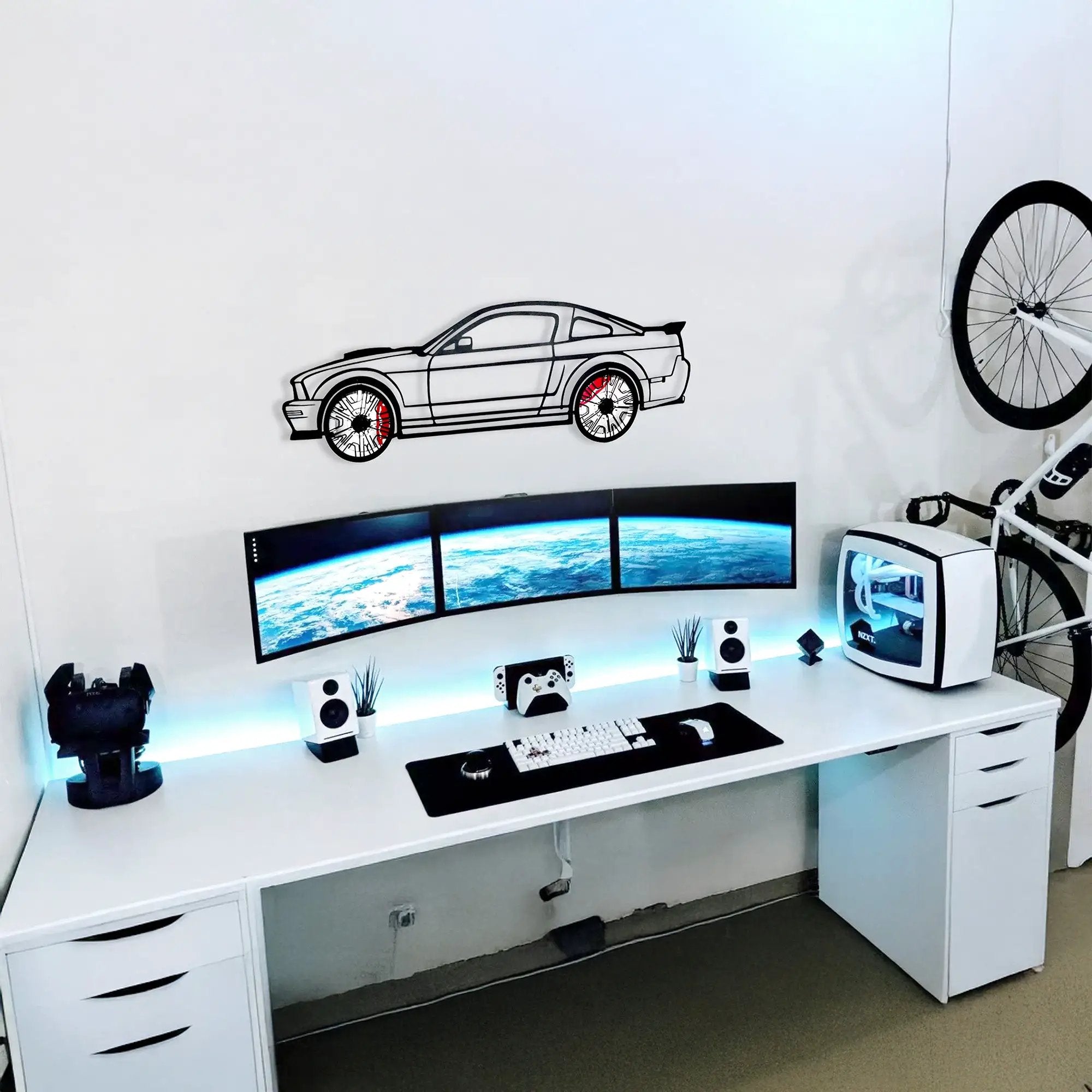 2008 Mustang GT Fastback Wall Art – Steel Build with Spinning Wheels-KAFMEKA004 by Enova Art