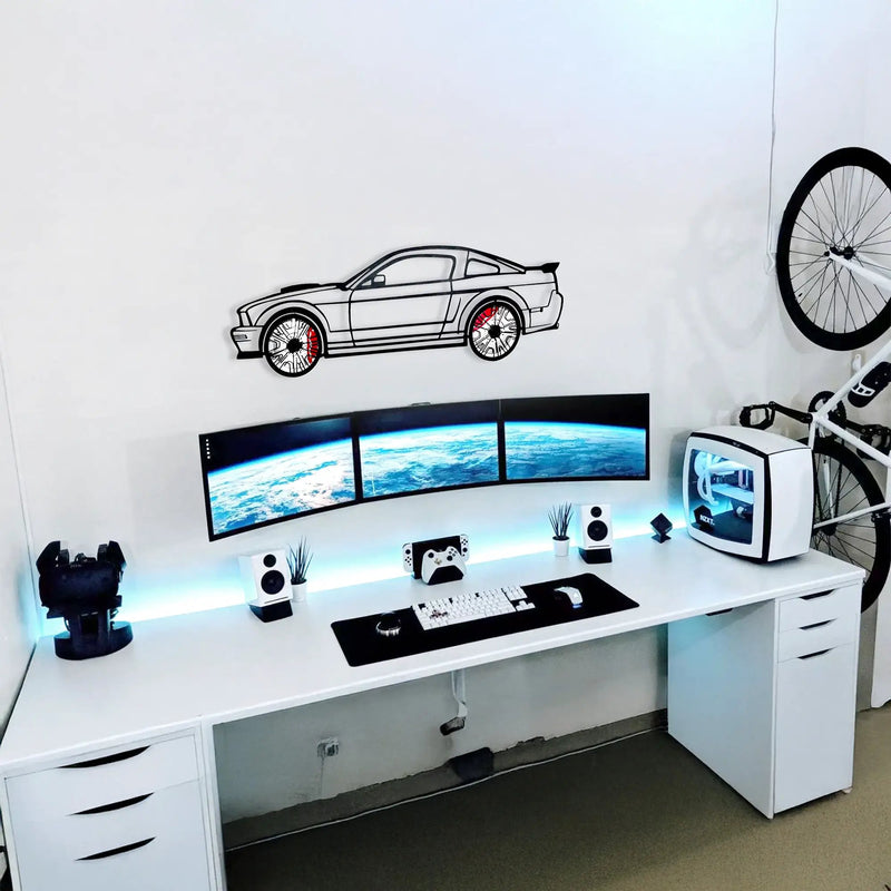 2008 Mustang GT Fastback Wall Art – Steel Build with Spinning Wheels-KAFMEKA004 by Enova Art