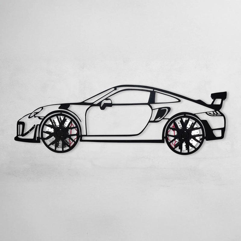 2019 Porsche 911 GT2 RS Wall Art – Steel Cut with Spinning Wheels-KAFMEKA006 by Enova Art