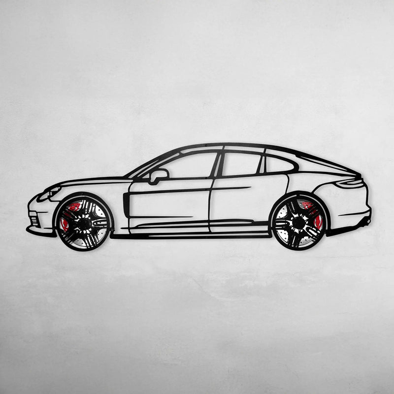 2022 Porsche Panamera 4S Wall Art – Steel Silhouette with Spinning Wheels-KAFMEKA009 by Enova Art